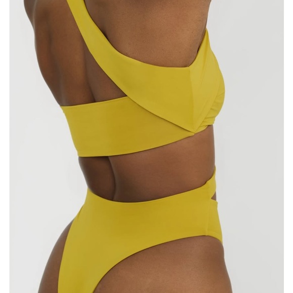 Riot Swim Green Bikini Set Asymmetrical High-Waisted - Picture 4 of 5